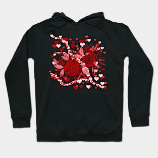 Valentine's hearts and roses Hoodie